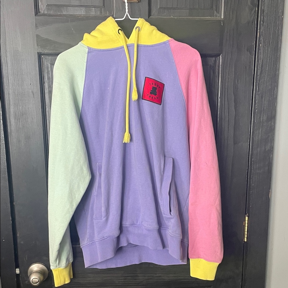 Teddy Fresh Colorblock Hoodie - Purple, Pink, Yellow, Green